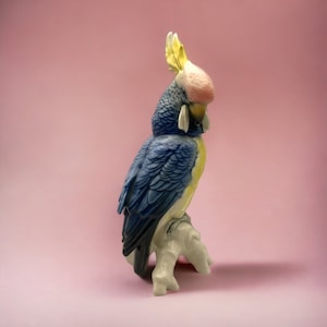 Exquisite Karl Ens German Porcelain Blue Cockatoo Parrot Figurine