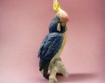 Exquisite Karl Ens German Porcelain Blue Cockatoo Parrot Figurine