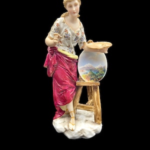 Volkstedt Artist Figurine - Antique German Handmade Porcelain, Exquisitely Detailed, Collectible