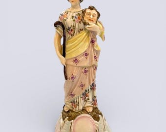 Exquisitely Small And Highly Detailed Antique Volkstedt Porcelain Figurine Statue – 12.7 Cm (5 inches) Miniature Masterpiece