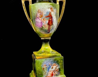 Antique Austria Carlsbad Victoria Porcelain Urn Form Vase