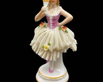 Sitzendorf Lace Porcelain Figurine
