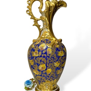 Exquisite Early 1900s Limoges Hand-Painted Gilded Vase