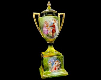 Antique Austria Carlsbad Victoria Porcelain Urn Form Vase