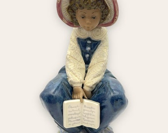 Lladro “Girl Reading Book” Figure 8 7/8 in