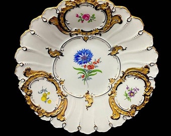 Splendid Meissen Gold Decorated Deep Plate