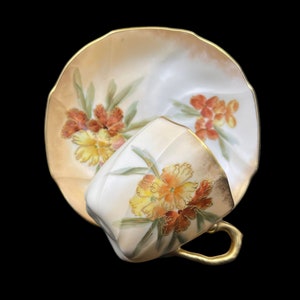 Martial Redon Limoges Exquisite Hand-Painted Teacup with Gold Gilding - Late 19th Century, 1882-1896