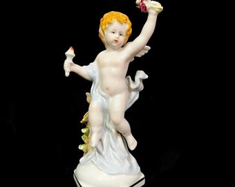 Meissen Style Cherub / Angel Porcelain Figurine