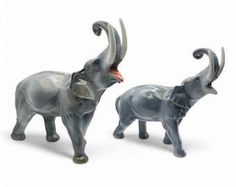 Pair of Porcelain Elephant Figurines – Wallendorf Schaubach Kunst, Germany