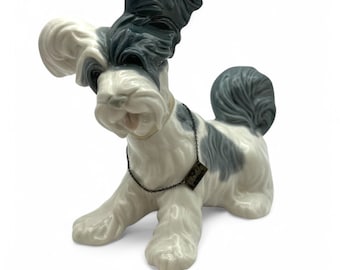Lladro Skye Terrier Figurine 4643 - Handcrafted Spanish Porcelain Collectible - 6.5” (17 cm) Long, 5.5” (15.5 cm) Tall
