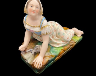 Antique Jacob Petit Porcelain Figure | Handmade French Collectible Woman Figurine