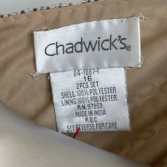 CHADWICK’S Beige Sequin Embellished Jacket, Size … - image 2