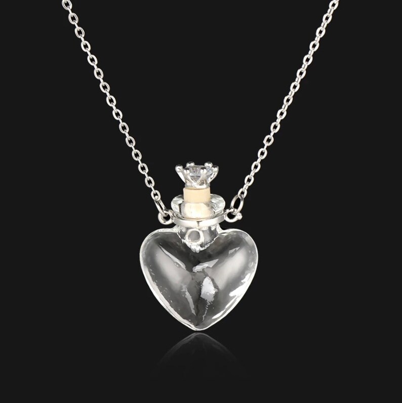 Clear Crystal Shaped Vial Necklace Etsy