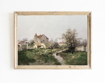 MAILED Vintage French Country Farmhouse Giclée Fine Art Print: Parisian Spring Countryside Artwork