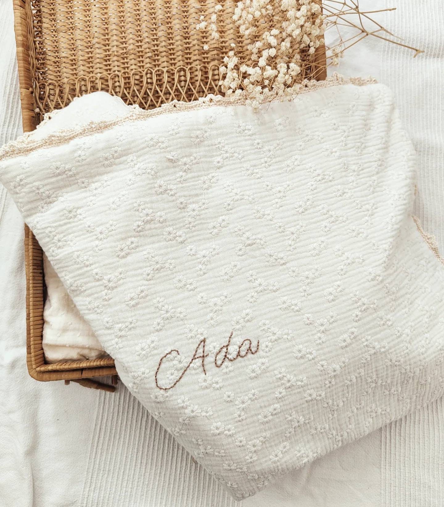 Ecru embroidery cover