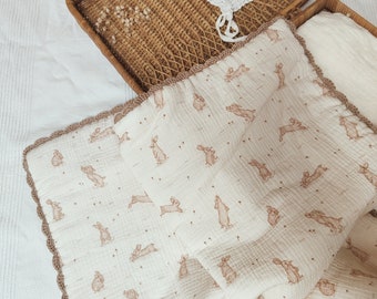 Autumn-winter beige rabbit blanket