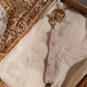 Pacifier clip beige Fleur de coton