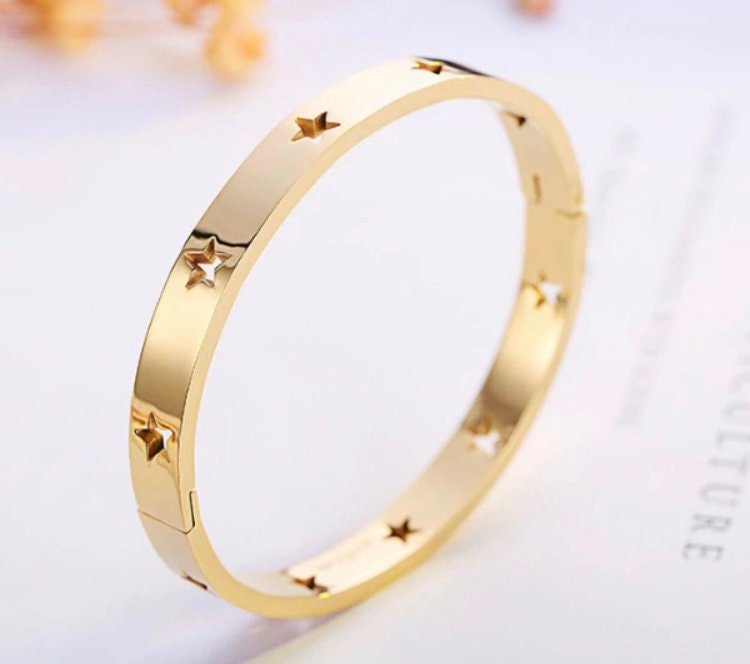 Star Cutout Bangle Etsy