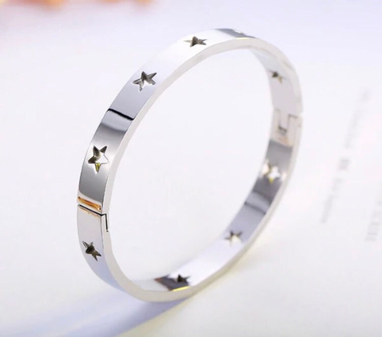 Star Cutout Bangle Etsy