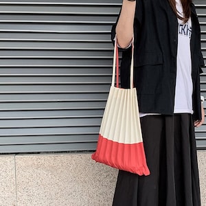 Pleated Tote Bag Shopping Bag Fashion Bag