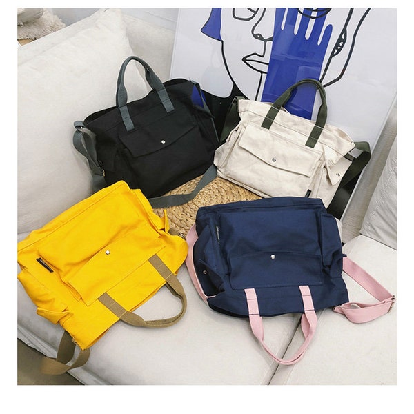 Many Pockets Bag | Student Bag School Bag | Fashion Crossbody bag | Shopping Bag | Canvas Bag