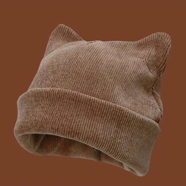 Knitted Cat Ear Hat Etsy