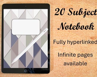 20 Subject Digital Notebook with HYPERLINKED pages!