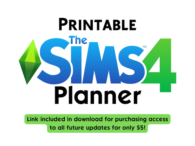 Afdrukbare Sims 4 Planner afbeelding 1