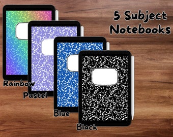 5 Subject Digital Notebook with HYPERLINKED pages!