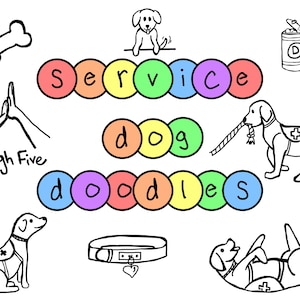 Service Dog Doodles - Digital Stickers