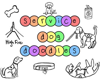 Service Dog Doodles - Digital Stickers