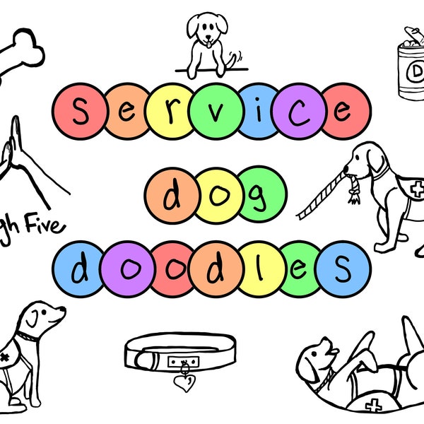 Service Dog Doodles - Digital Stickers