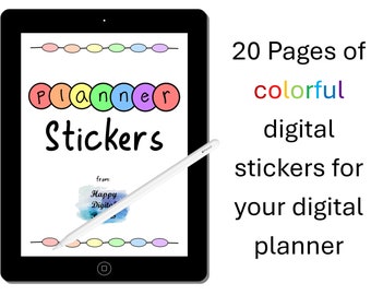 Colorful Digital Planner Sticker Book - Pre-cropped & transparent backgrounds