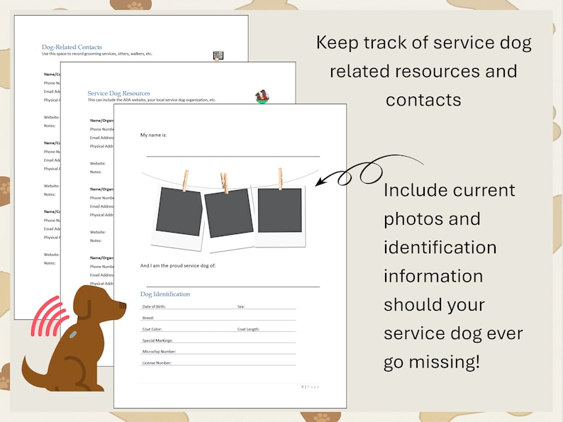 Printable Service Dog Journal image 2