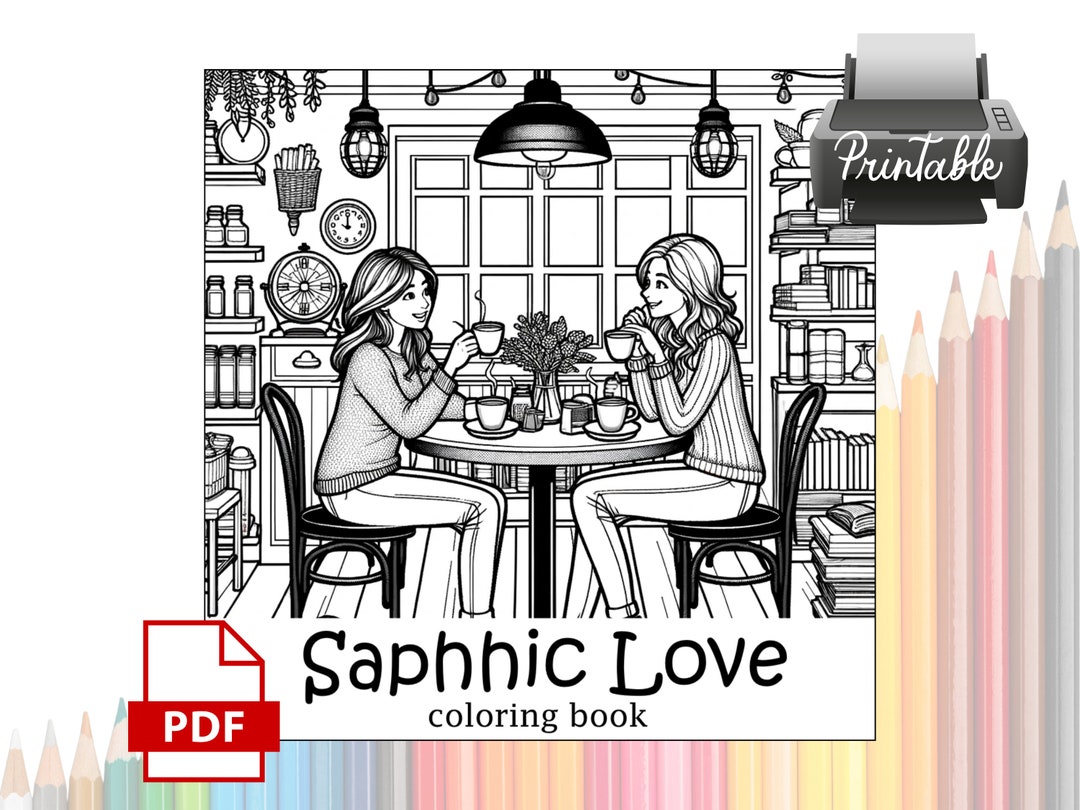 Sapphic Love Coloring Book (PDF) - Etsy