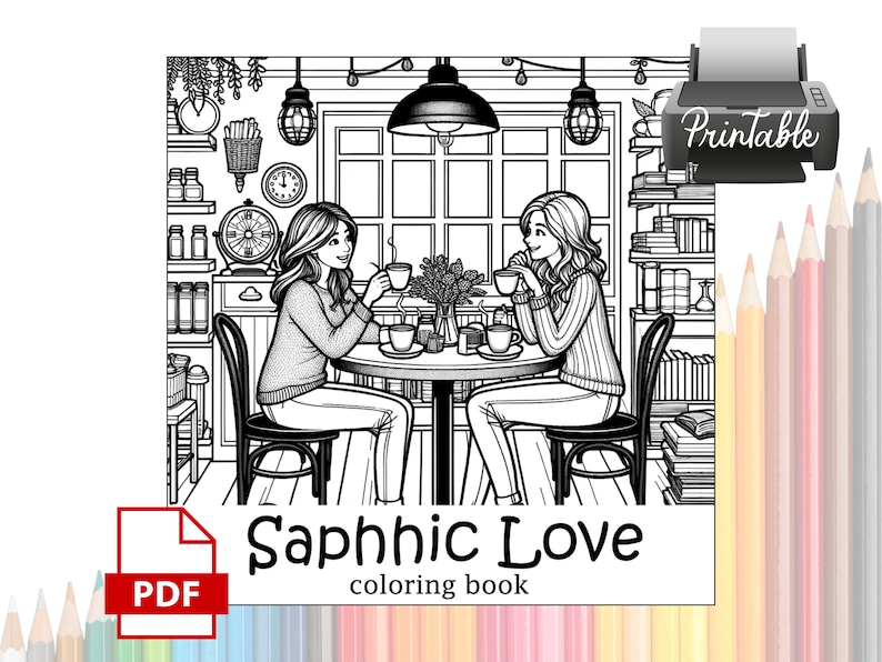 Livre de coloriage Amour saphique PDF image 1