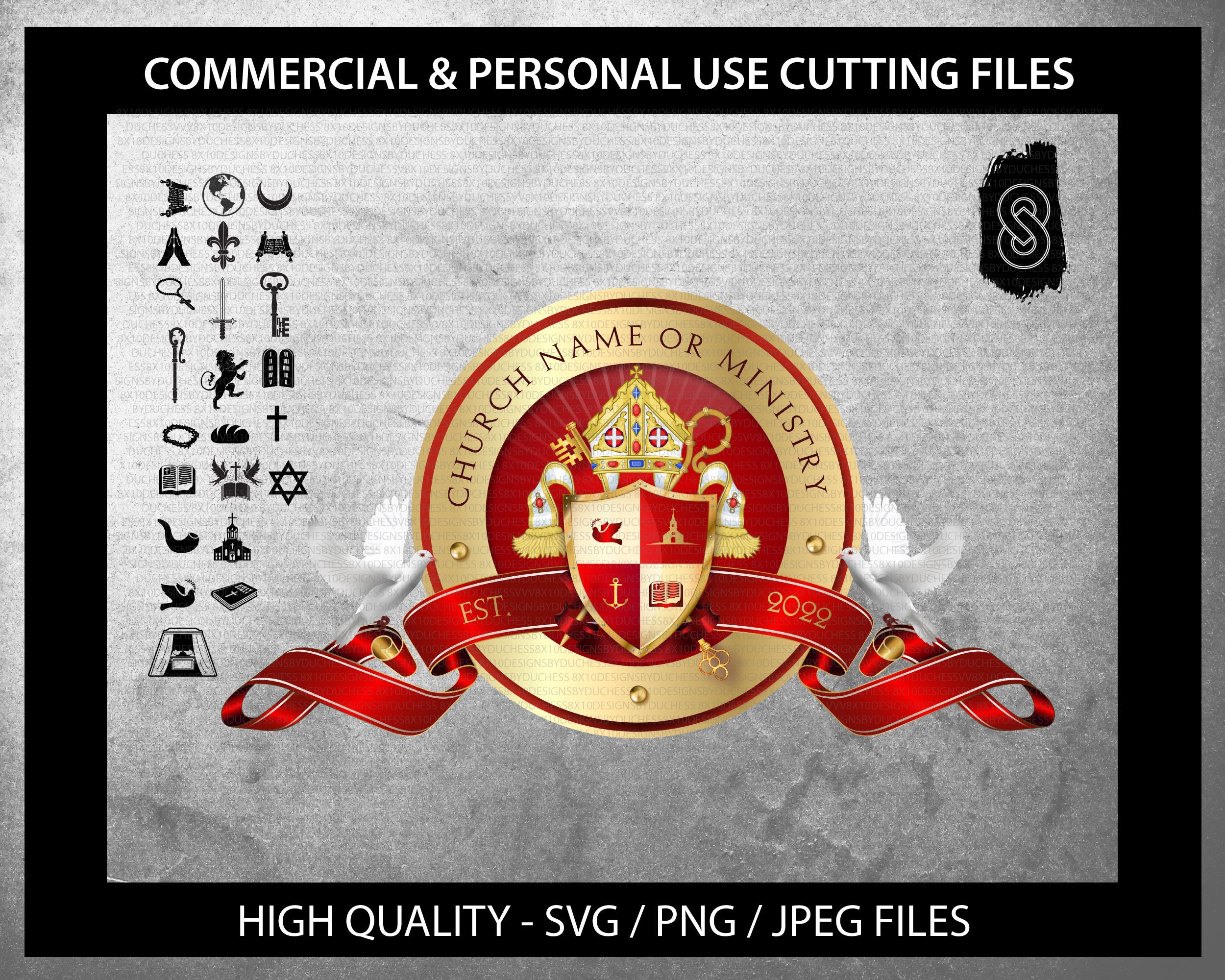 Seal Red & Gold Vector Template, Editable Svg, Cut Files Seal Red & Gold Vector Template, Editable Svg, Cut Files