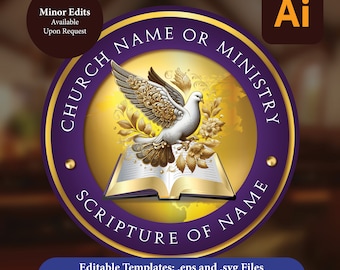 The Seal of the Bishop vector template 808, Editable svg, High Quality resolution, Church Religious Logo, Christian Clipart