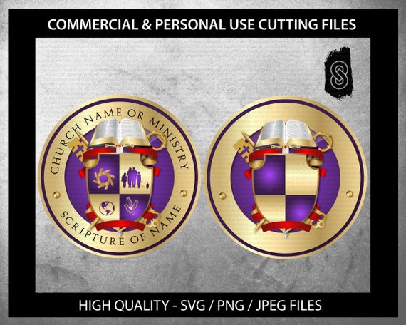 Church Logo Seal Purple and Red Ministry Svg Vector Template - Etsy