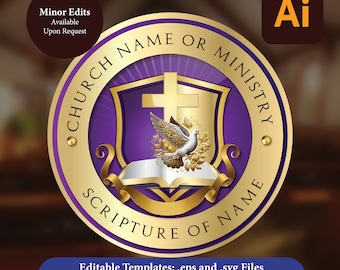 The Seal of the Bishop vector template 800, Editable svg, High Quality resolution, Church Religious Logo, Christian Clipart