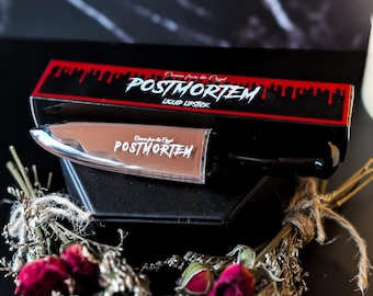 POSTMORTEM - Nude knife shaped slasher liquid lipstick, lip makeup, gothic cosmetics, matte, horror themed, halloween, gift for her, vegan