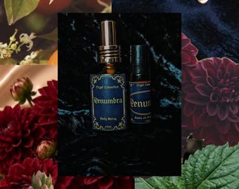 Penumbra - Dahlia + Orange blossom fragrance bundle, body spray + perfume oil, alternative scent, floral scent, fall limited edition