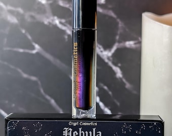 NEBULA - Duochrome liquid eyeshadows, space themed, multichrome cosmetics, witchy makeup, astrology, astronomy, highlighter, vegan