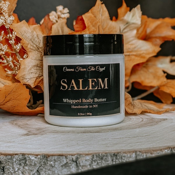 SALEM - Fresh breeze and ylang scented, Vegan whipped body butter, Shea, mango butter, moisturizer, gothic skincare, fall fragrance, autumn