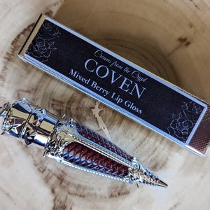 COVEN (Silver edition) - Mixed berry lip gloss, scented, dark pigment, gothic cosmetics, luxury lip color, vegan makeup, mauve tint, witchy