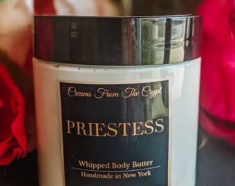 PRIESTESS - Lavender peach scented, Vegan whipped body butter, Shea, mango butter, moisturizer, gothic skincare, fruity fragrance