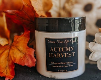 AUTUMN HARVEST - Pumpkin apple butter scented, Vegan whipped body butter, Shea, mango butter, moisturizer, gothic skincare, fall fragrance