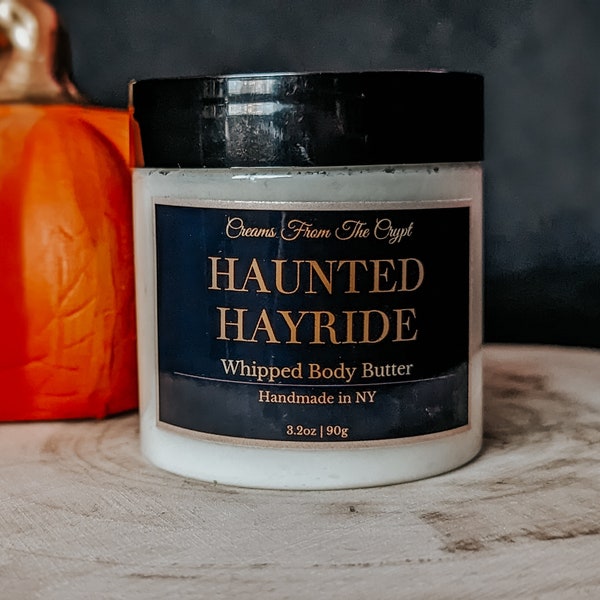 HAUNTED HAYRIDE - Pumpkin and woods scented, vegan whipped body butter, Shea, mango butter, moisturizer, gothic skincare, fall fragrance