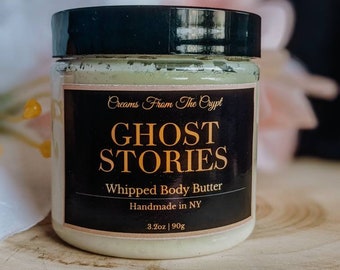 GHOST STORIES - Vanilla scented, Vegan whipped body butter, Shea, mango butter, moisturizer, gothic skincare, unisex fragrance, sweet