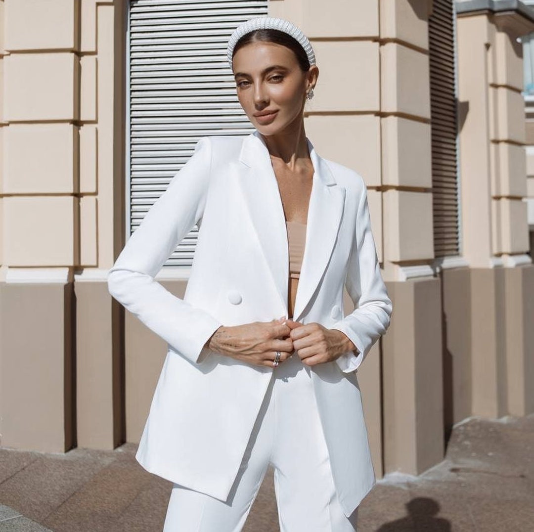 Costume de mariage femme costume blanc femme Etsy France